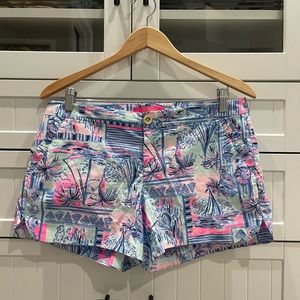 Lilly Pulitzer Adie Ruffle Pocket stretch shorts size 8, 4in inseam EUC
